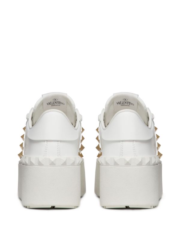 Browns Valentino Garavani White Rockstud Flatform Sneakers | Browns Sneakers