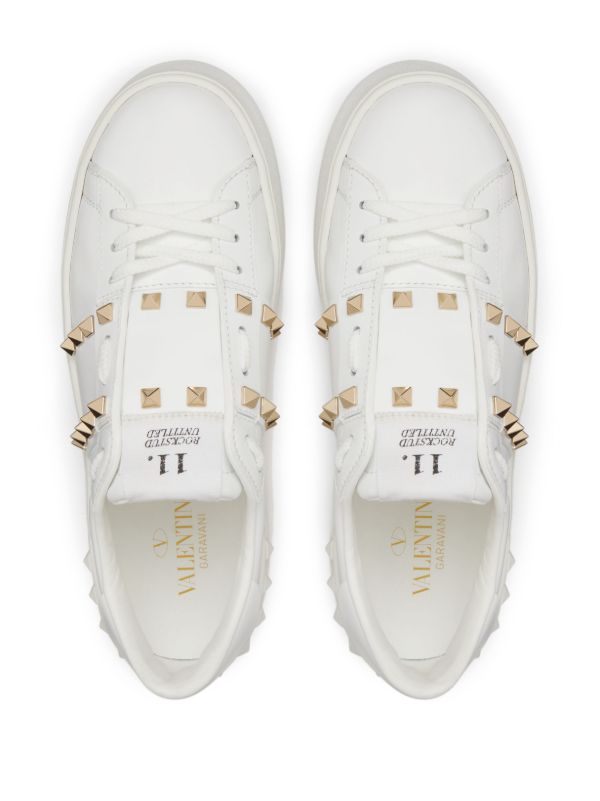 Browns Valentino Garavani White Rockstud Flatform Sneakers | Browns Sneakers