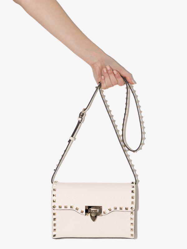 browns Valentino Garavani White Rockstud Small Leather Cross Body Bag | Browns Messenger & Crossbody Bags