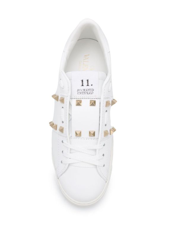 Browns Valentino Garavani White Rockstud Untitled 11 Leather Sneakers | Browns Sneakers