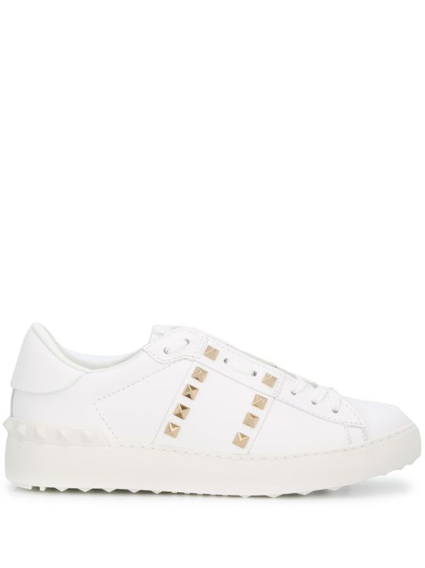 browns Valentino Garavani White Rockstud Untitled 11 leather sneakers | Browns Sneakers