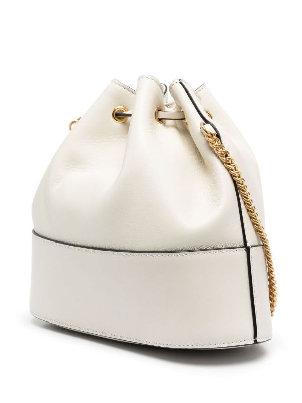 Browns Valentino Garavani White VLogo Signature Mini Bucket Bag | Browns Bucket Bags