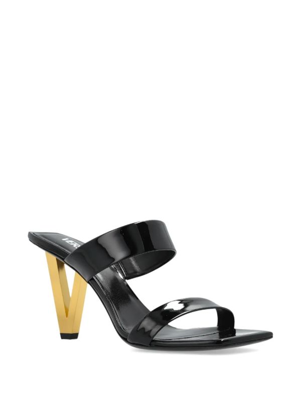 Browns Versace Black 100mm V2025 Mules | Browns Sandals