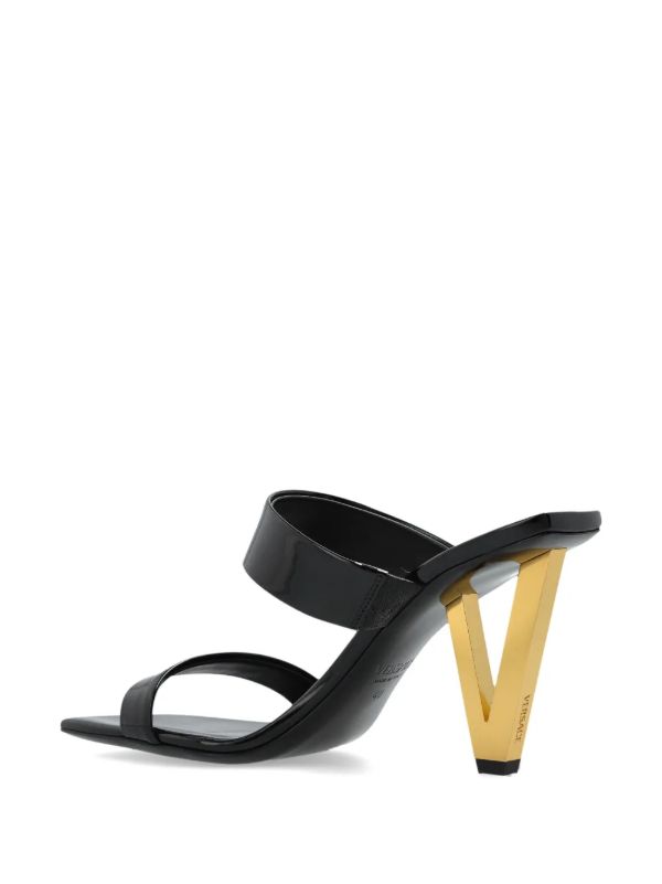 Browns Versace Black 100mm V2025 Mules | Browns Sandals