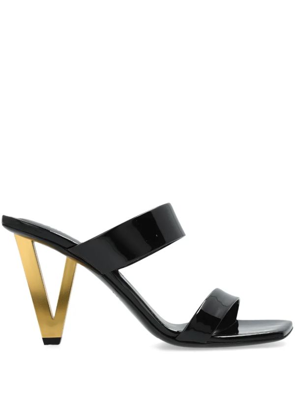 browns Versace Black 100mm V2025 Mules | Browns Sandals