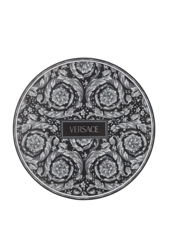 Browns Versace Black Barocco Haze Porcelain Serving Plate | Browns Plates & Bowls