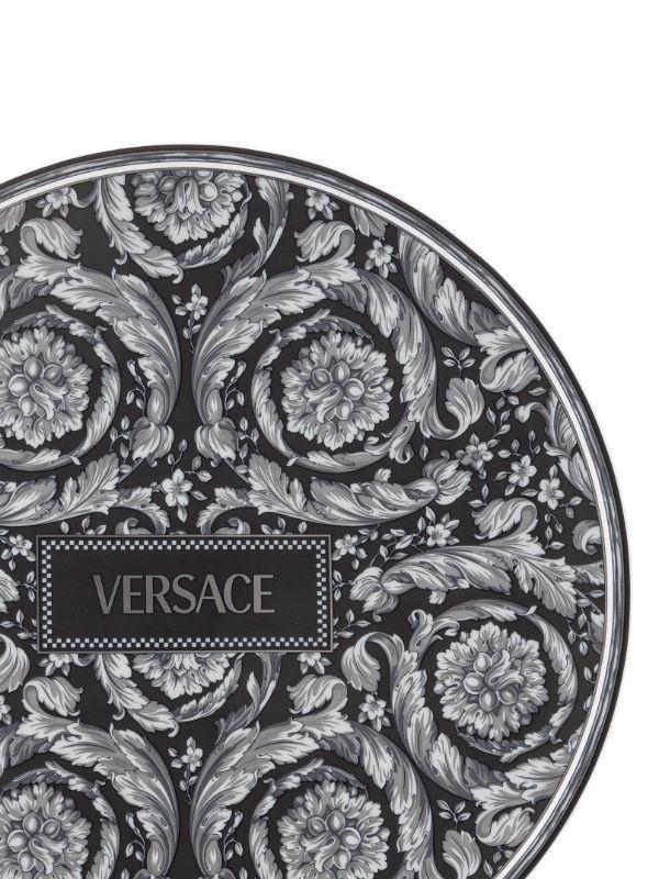Browns Versace Black Barocco Haze Porcelain Serving Plate | Browns Plates & Bowls