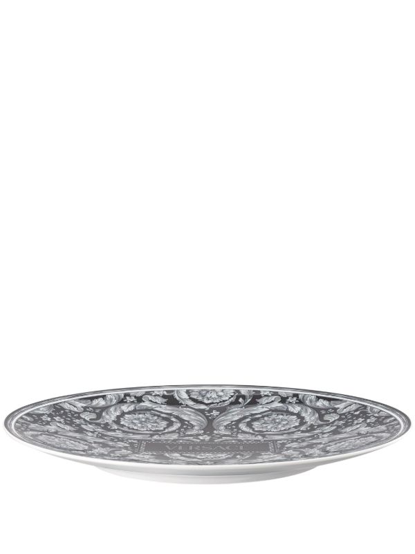 browns Versace Black Barocco Haze Porcelain Serving Plate | Browns Plates & Bowls