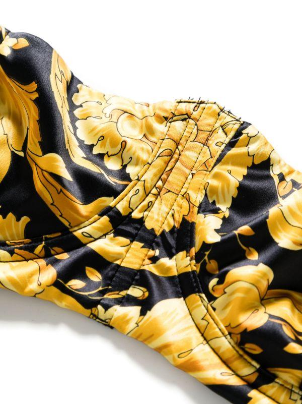 Browns Versace Black Barocco Print Balconette Bra | Browns Bras