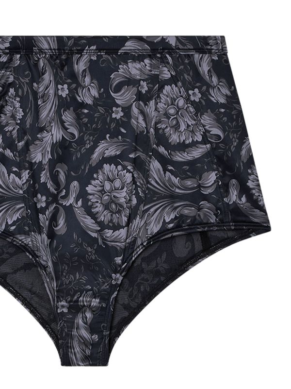 Browns Versace Black Barocco Satin Briefs | Browns Panties
