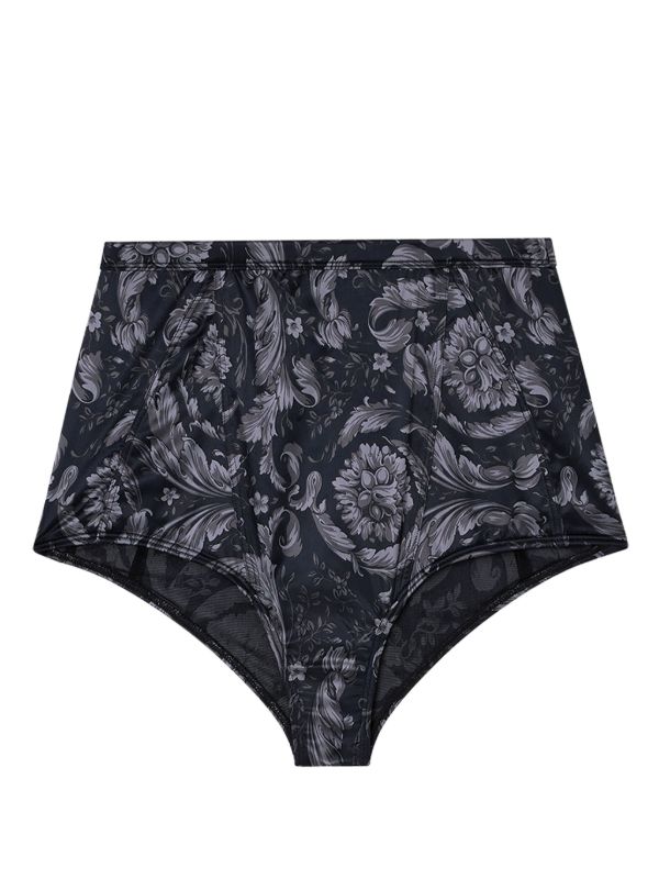 browns Versace Black Barocco Satin Briefs | Browns Panties