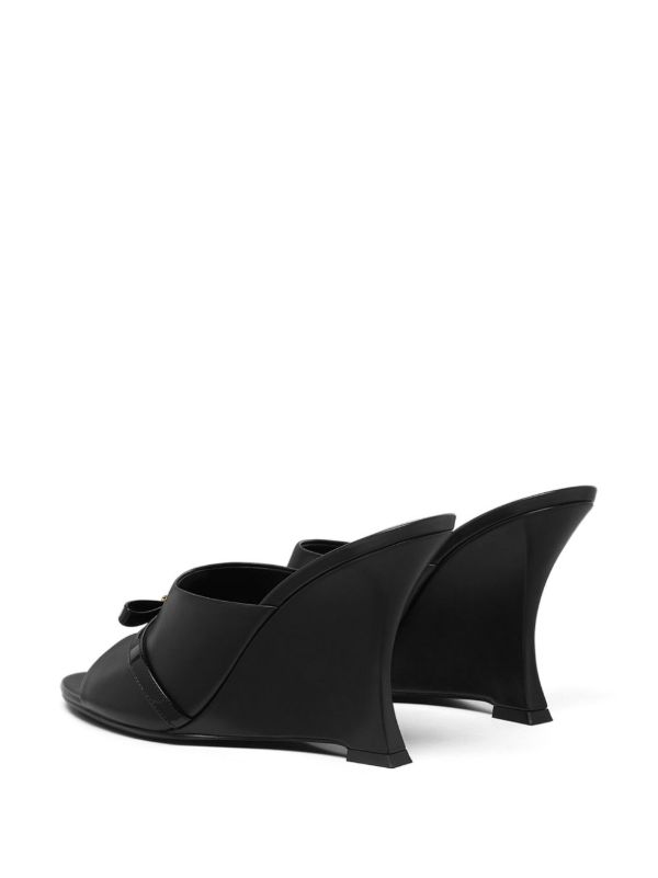 Browns Versace Black Gianni Ribbon 95 Leather Mules | Browns Mules