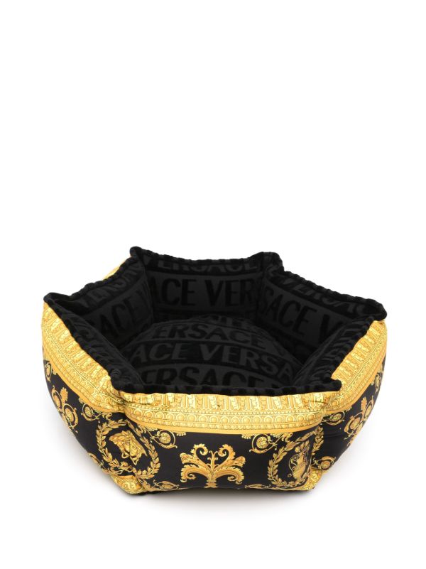Browns Versace Black Logo Print Cat Bed | Browns Pet Accessories