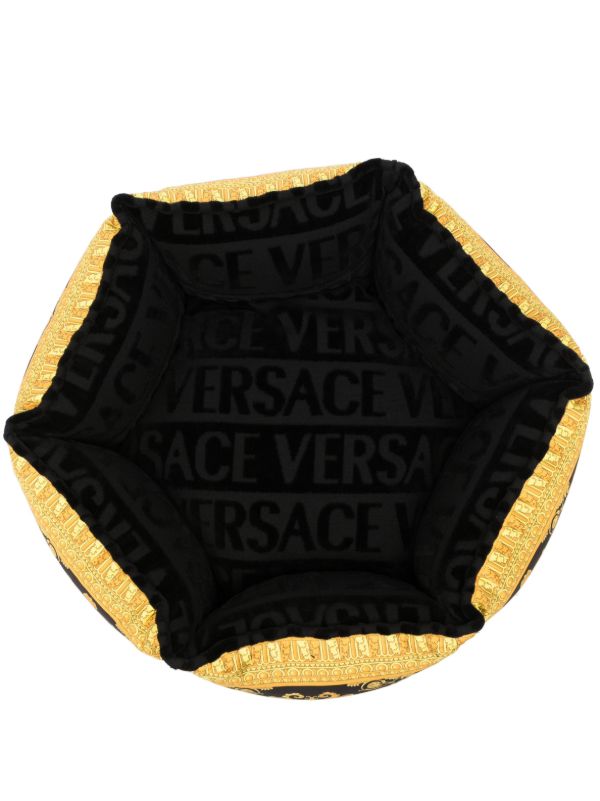 browns Versace Black Logo Print Cat Bed | Browns Pet Accessories