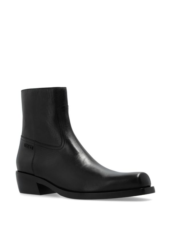Browns Versace Black Luciano 50 Leather Boots | Browns Boots
