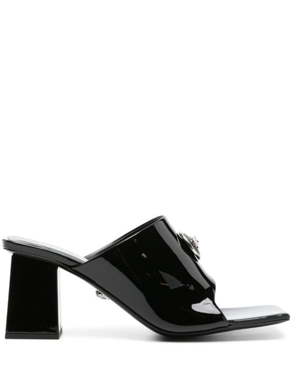 browns Versace Black Medusa 70 Leather Mules | Browns Mules