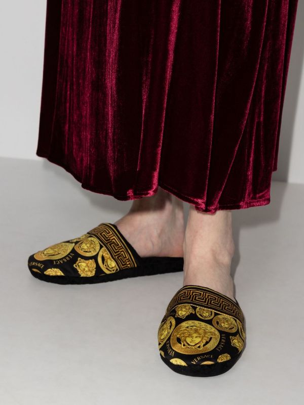 Browns Versace Black Medusa Amplified Slippers | Browns Slippers