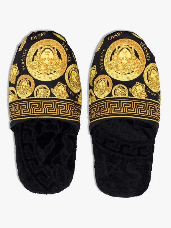 Browns Versace Black Medusa Amplified Slippers | Browns Slippers
