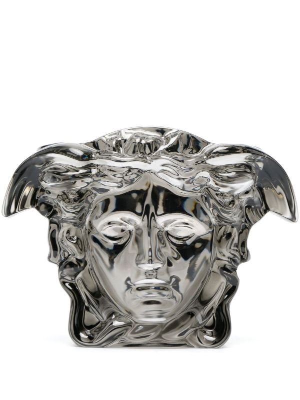 browns Versace black Medusa Grande glass vase | Browns Vases
