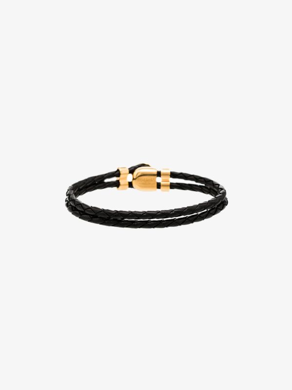 Browns Versace Black Medusa Leather Bracelet | Browns Bracelets