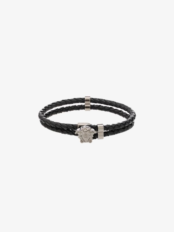 browns Versace black Medusa leather bracelet | Browns Bracelets