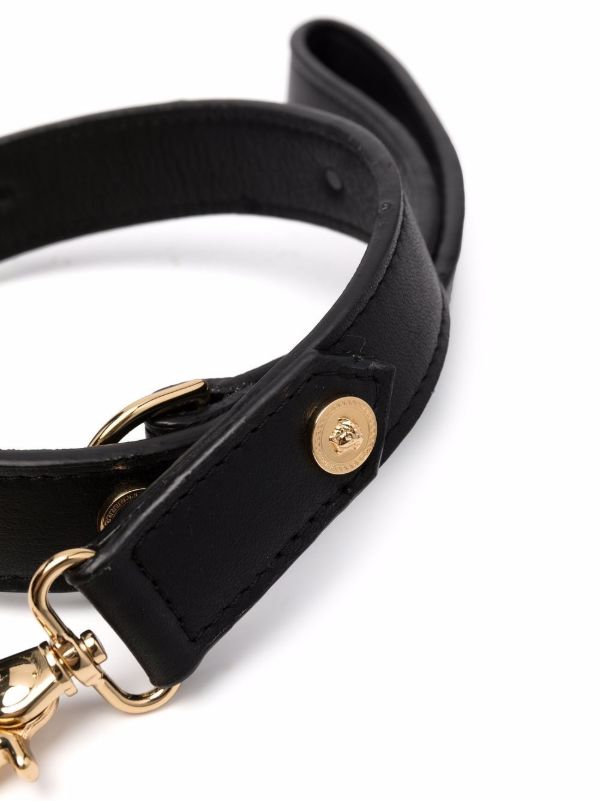 Browns Versace Black Medusa Studded Leather Leash | Browns Pet Accessories