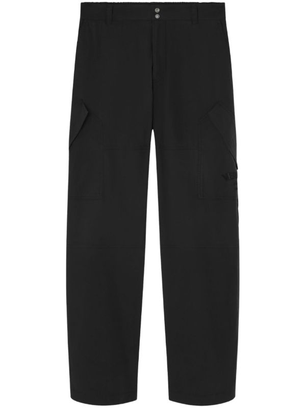 browns Versace Black Milano Stamp-Embroidery Straight Trousers | Browns Regular-Fit & Straight Leg Pants