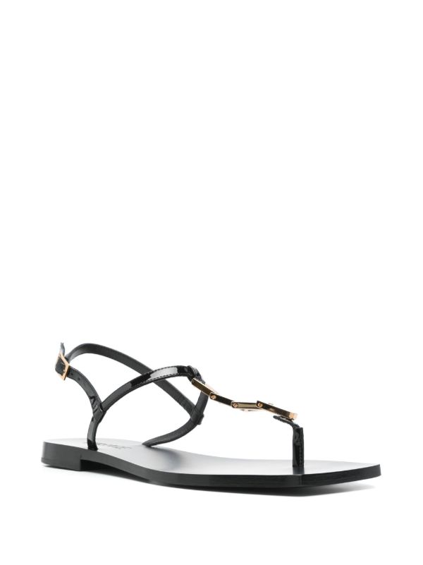 Browns Versace Black V-Chain Sandals | Browns Sandals