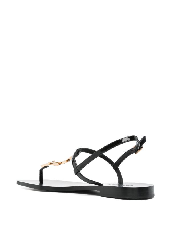 Browns Versace Black V-Chain Sandals | Browns Sandals