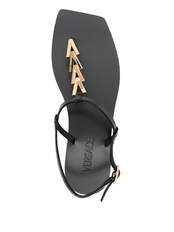Browns Versace Black V-Chain Sandals | Browns Sandals