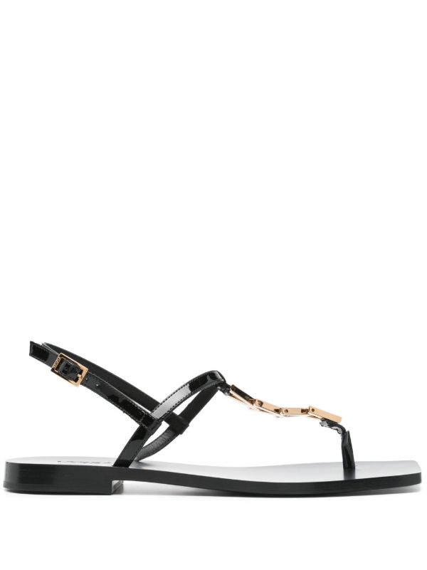 browns Versace Black V-Chain Sandals | Browns Sandals