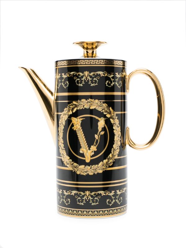 Browns Versace Black Virtus Gala Coffee Pot | Browns Cups & Tea Sets