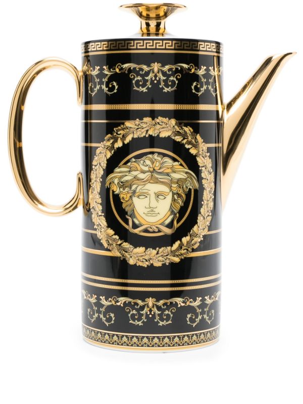 browns Versace Black Virtus Gala Coffee Pot | Browns Cups & Tea Sets