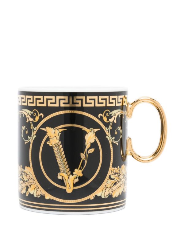 Browns Versace Black Virtus Gala Porcelain Espresso Cup Set | Browns Cups & Tea Sets