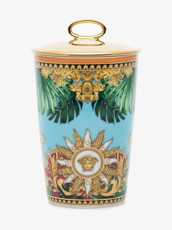 browns Versace blue Jungle print candle | Browns Candles