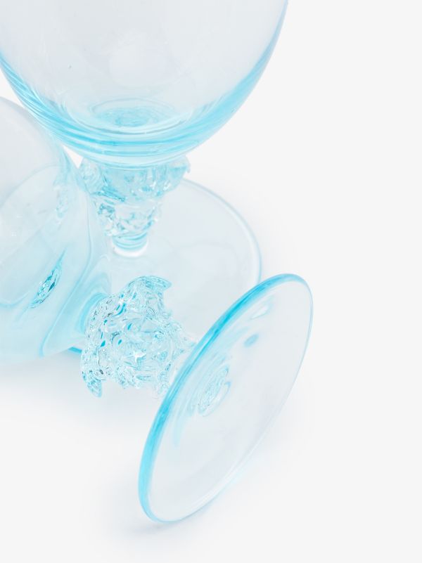 Browns Versace Blue Medusa Glass Set | Browns Glassware