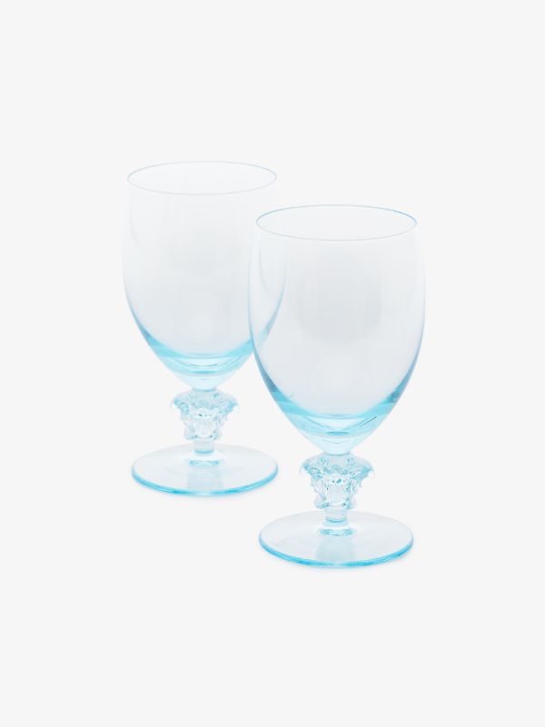browns Versace blue Medusa glass set | Browns Glassware