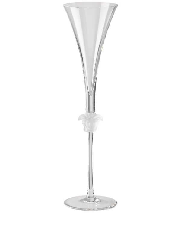 browns Versace Clear Medusa Lumiere Crystal Champagne Glass | Browns Glassware