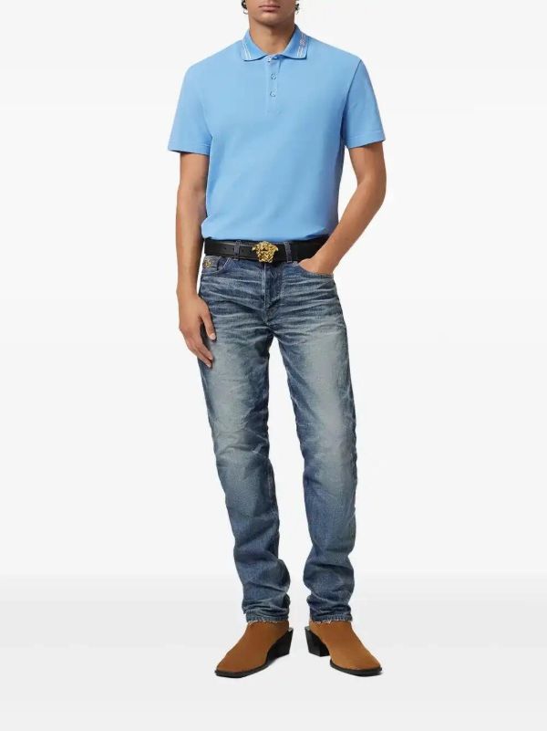 Browns Versace Embroidered Polo Shirt | Browns Polo Shirts