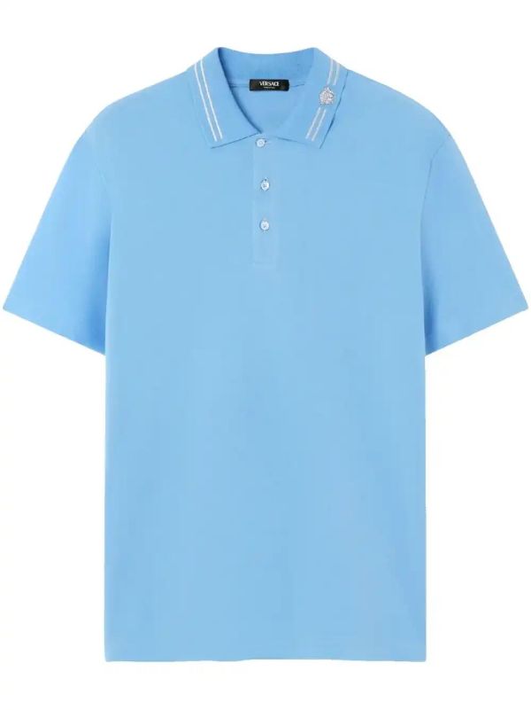 browns Versace embroidered polo shirt | Browns Polo Shirts