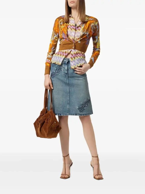 Browns Versace Exotic Barocco Cropped Cardigan | Browns Cardigans