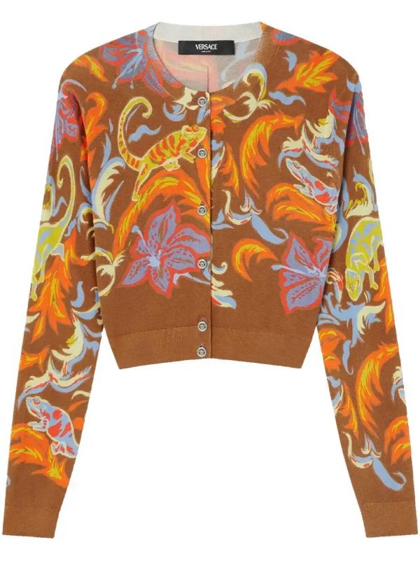 browns Versace Exotic Barocco cropped cardigan | Browns Cardigans