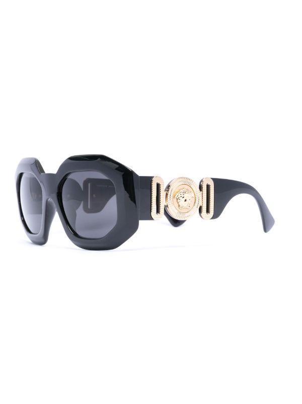 Browns Versace Eyewear Black Medusa Square Sunglasses | Browns Sunglasses
