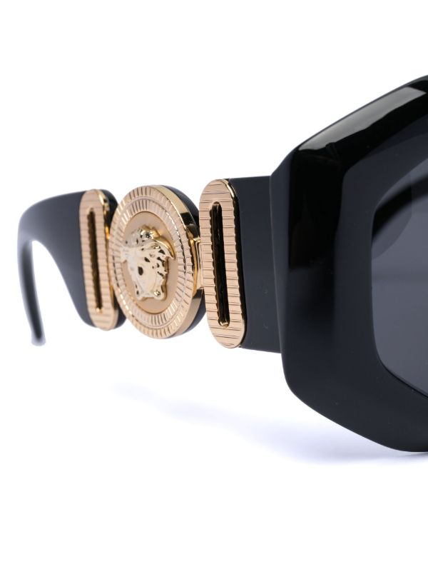 Browns Versace Eyewear Black Medusa Square Sunglasses | Browns Sunglasses