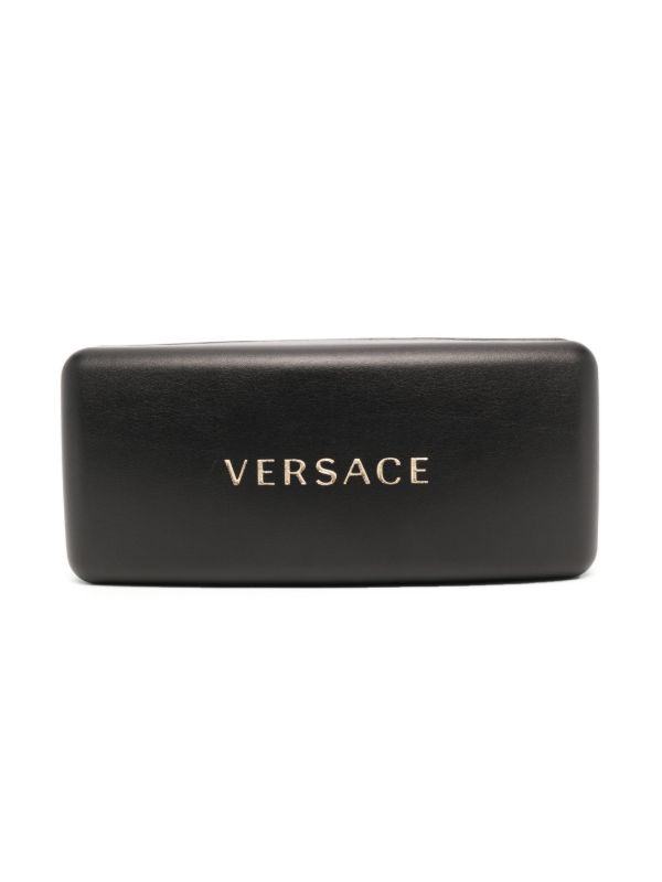 Browns Versace Eyewear Brown Logo Plaque Round Sunglasses | Browns Sunglasses