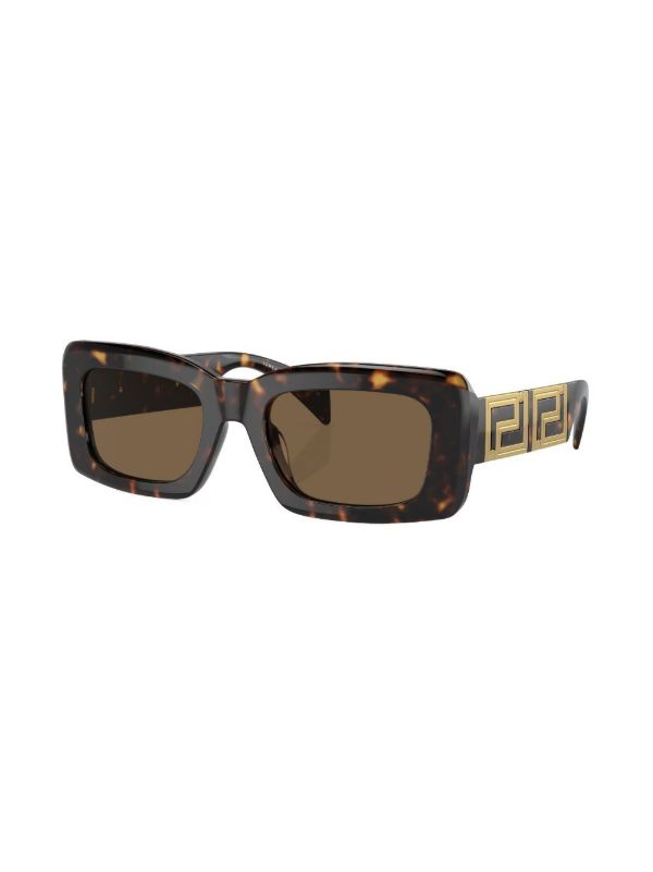 Browns Versace Eyewear Brown Tortoiseshell Square Sunglasses | Browns Sunglasses