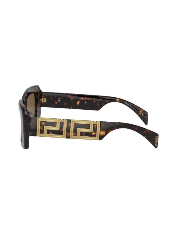 Browns Versace Eyewear Brown Tortoiseshell Square Sunglasses | Browns Sunglasses