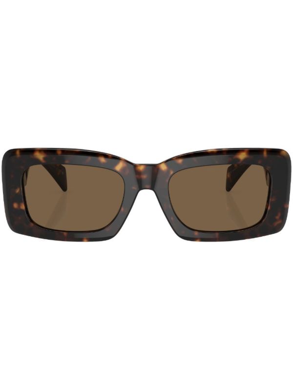 browns Versace Eyewear Brown Tortoiseshell Square Sunglasses | Browns Sunglasses