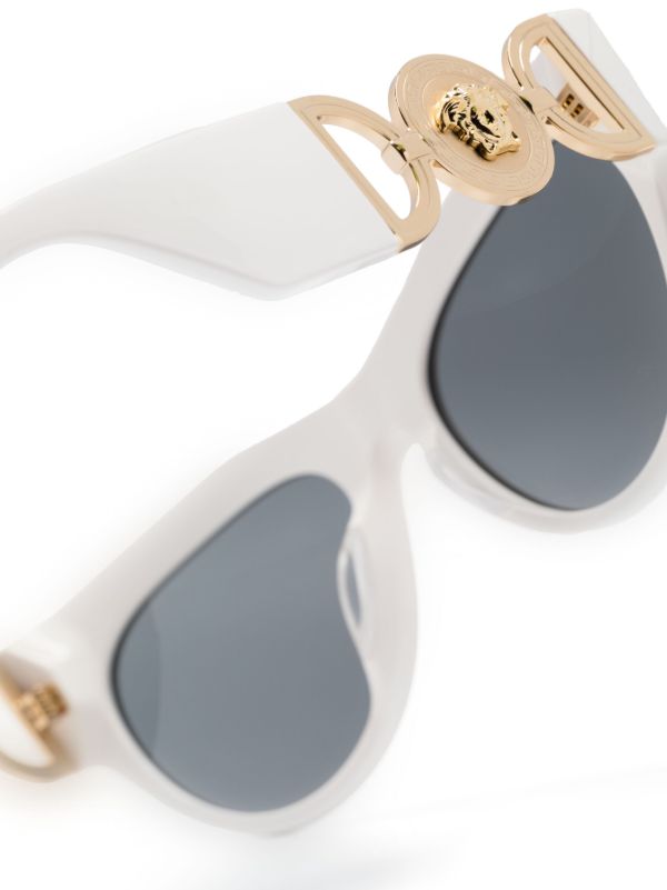 Browns Versace Eyewear White Medusa Cat Eye Sunglasses | Browns Sunglasses