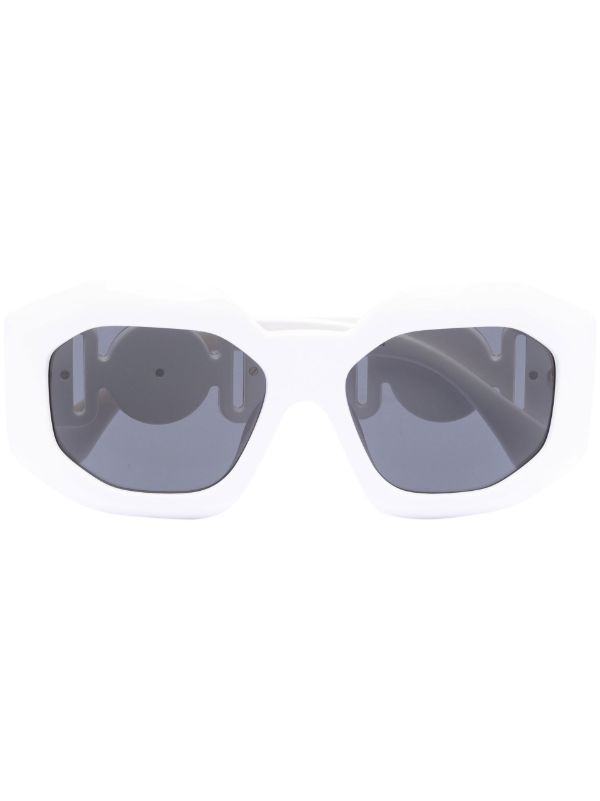 browns Versace Eyewear White Medusa Plaque Sunglasses | Browns Sunglasses